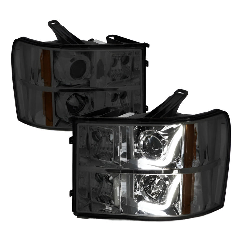 Led Halo Drl Headlights GMC Sierra 2007 to 2014
