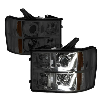 Led Halo Drl Headlights GMC Sierra 2007 to 2014