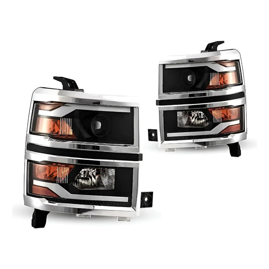 Par De Faros Led Cheyenne Silverado 1500 2014 2015 Cromados