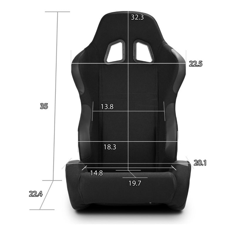 Asientos De Carrera Universales Reclinables Negro