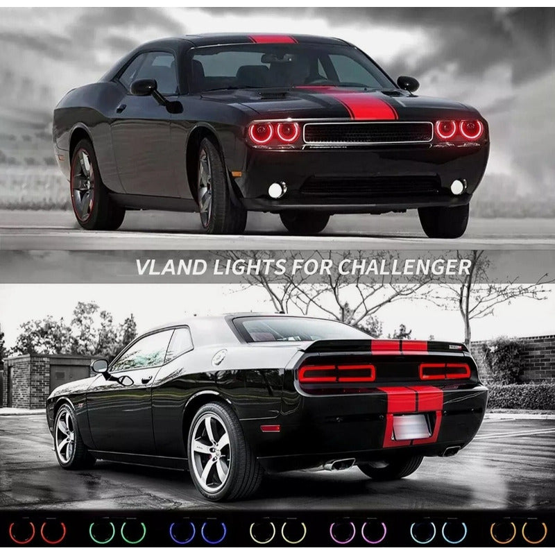 Double Beam Led Headlights Dodge Challenger 2008 2009 2010 to 2014