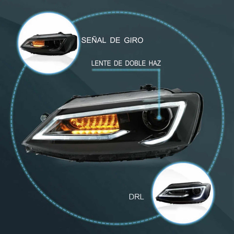Faros Led Jetta Mk6 2011 2012 2013 2014 2015 2016 2017 2018