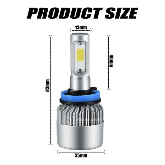 Par De Bulbos Led H11 H8 H9 6500 K Blancos
