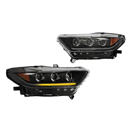 Faros Mustang Led 2015 2016 2017 Proyector Negro Par