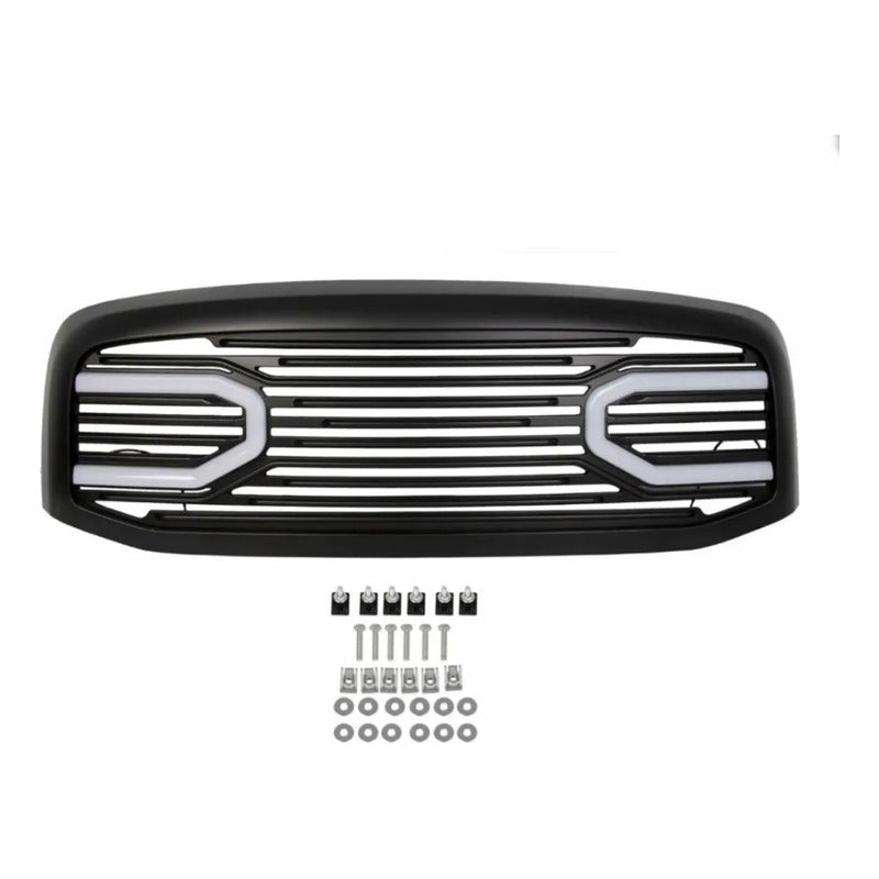 Parrilla Led Dodge Ram 2500 2006 2007 2008 Detalle Negro Mate