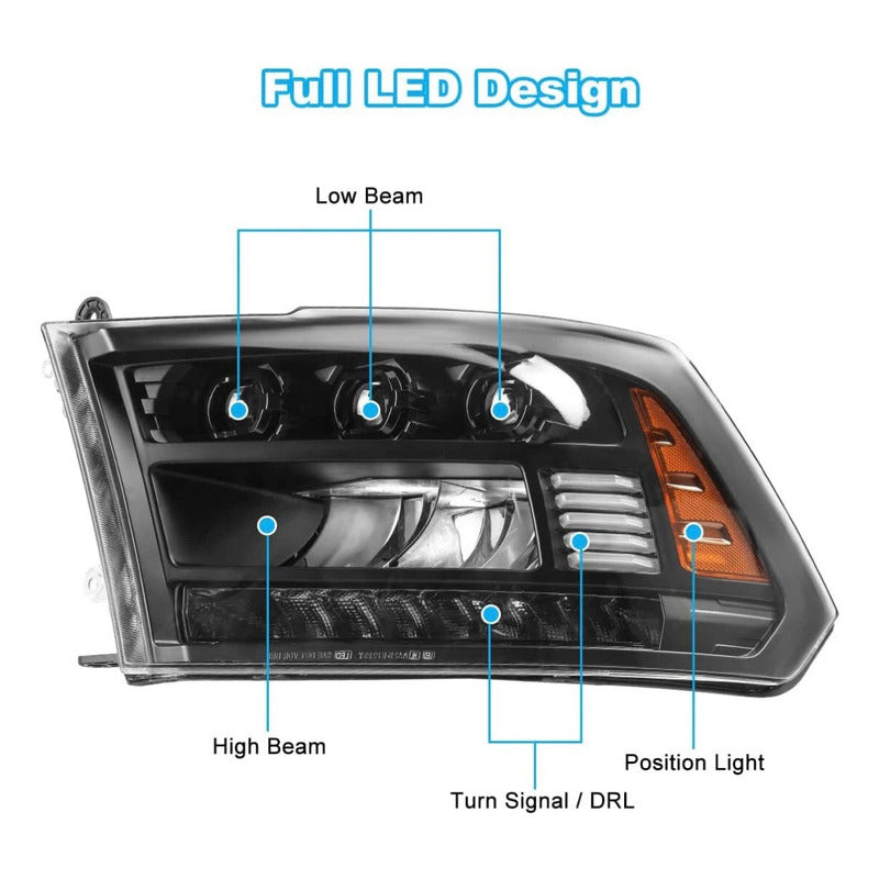 Faros Delanteros Led Ram 1500 2500 3500 2013 A 2018 Ambos Lados