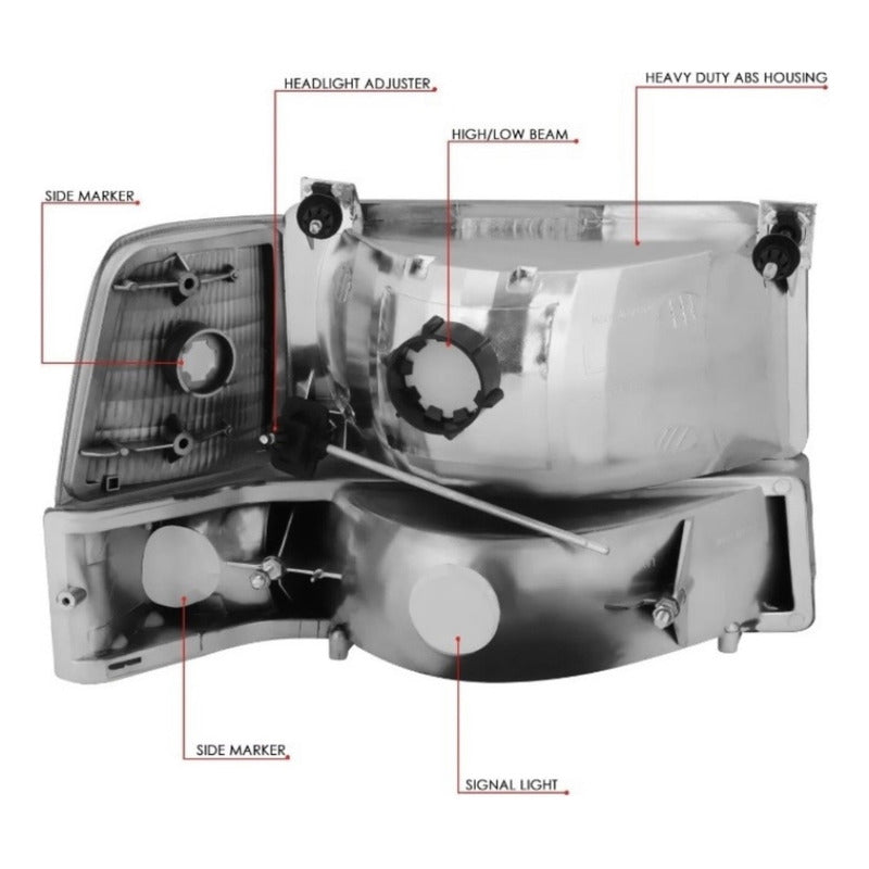 Faros Delanteros F-150 F-250 Bronco Con Daño 1993 A 1996 Ambos Lados