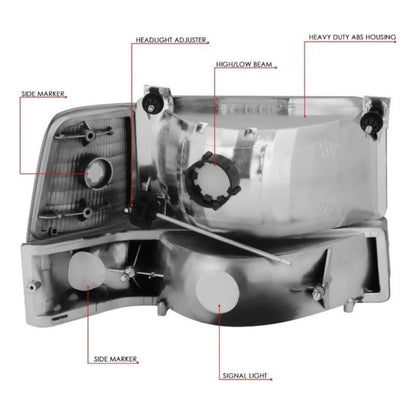 Faros Delanteros F-150 F-250 Bronco Con Daño 1993 A 1996 Ambos Lados