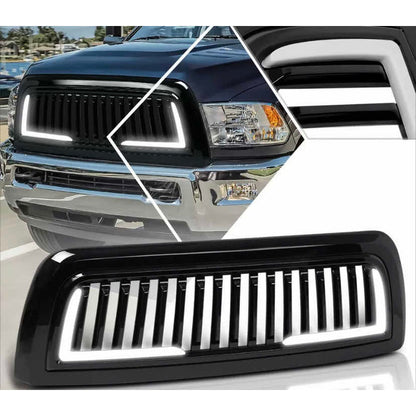 Parrilla Con Led Negro Brilloso Dodge Ram 2010 2011 A 2018