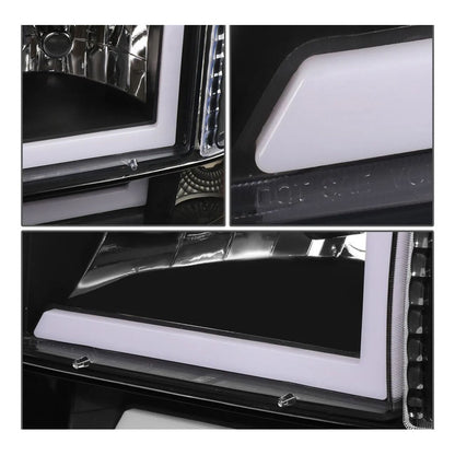 Led Drl Headlights Ford F-150 F-250 F-350 Bronco 1992 to 1996