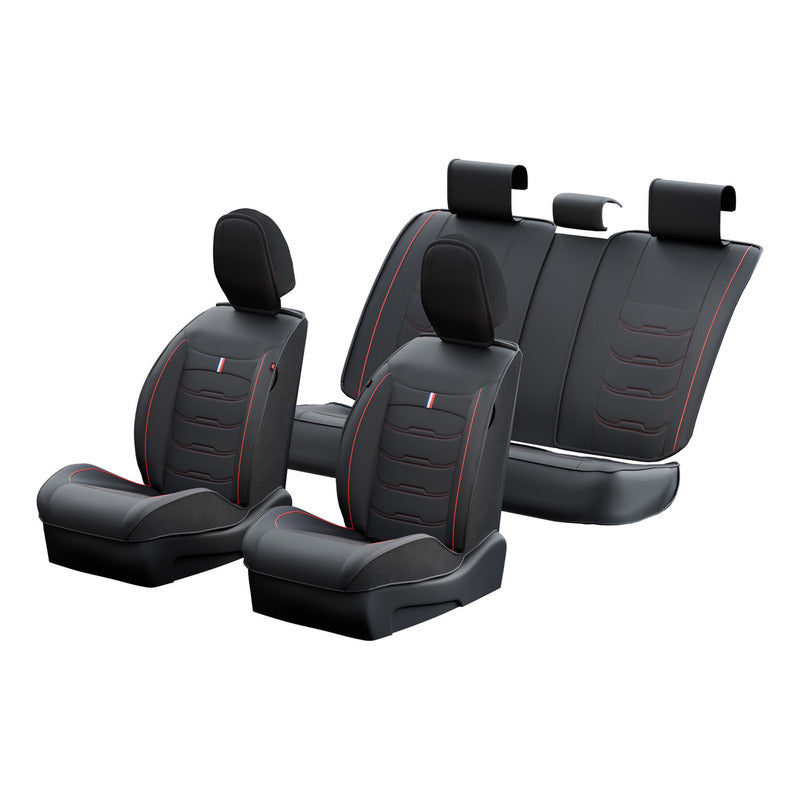 Cubre Asiento Lujo Juego Completo Cuero Sintético