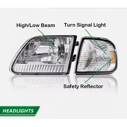 Headlights Ford Lobo F-150 1997 to 2002 Expedition 1997 to 2003