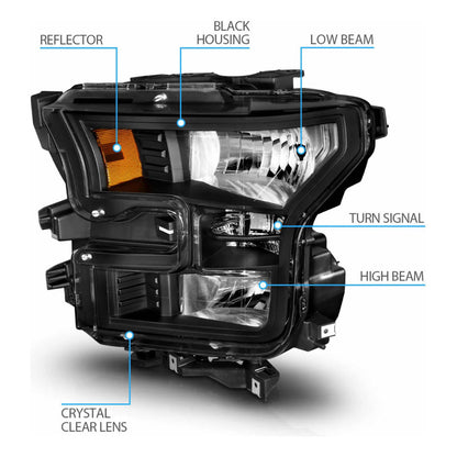 Par De Faros Ford F-150 2015 2016 2017 Fondo Negro