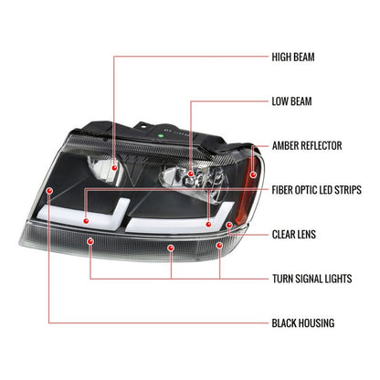 Faros Led Jeep Grand Cherokee 99 2000 2001 2002 A 2004
