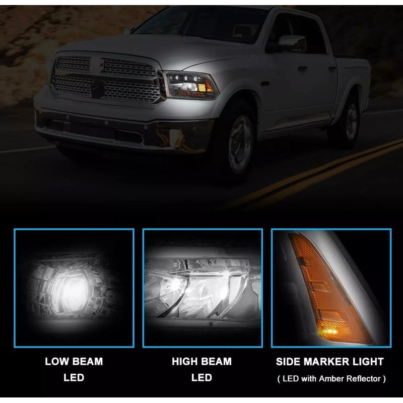 Faros Delanteros Led Ram 1500 2500 3500 2013 A 2018 Ambos Lados