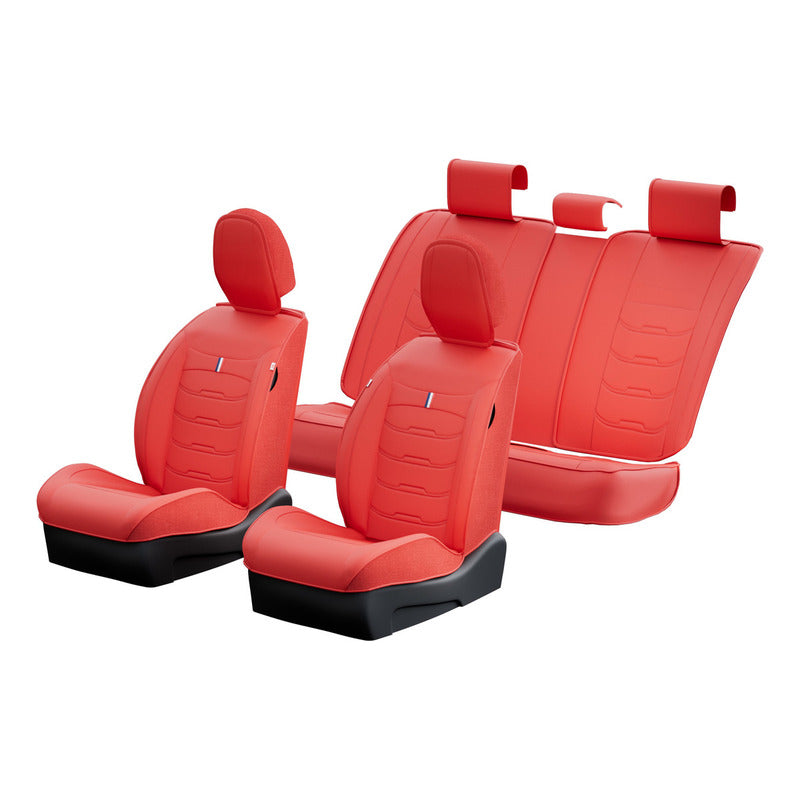 Cubre Asiento Lujo Juego Completo Cuero Sintético