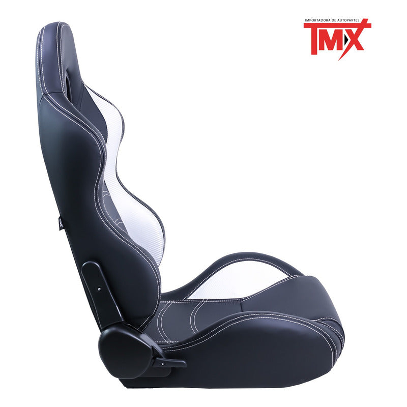 Par De Asientos Estilo De Carreras Pvc Con Deslizador
