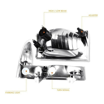 Ford F250 F350 Super Duty Headlights 1994 to 2004