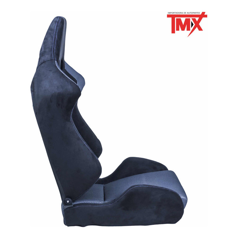 Pair of Universal Blue Fabric Racing Style Seats