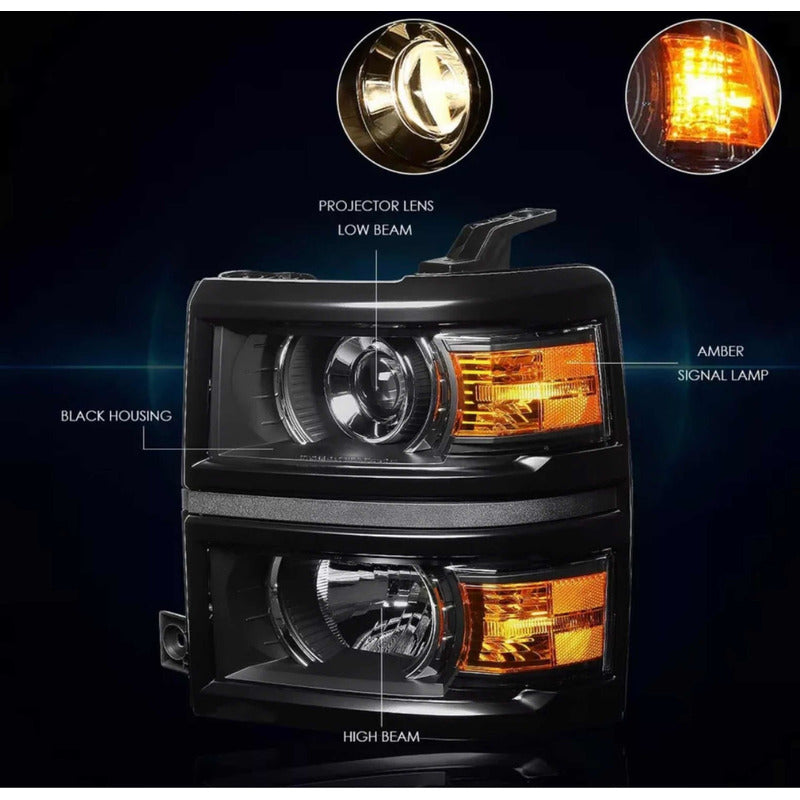 Chevrolet Silverado Cheyenne Projector Headlights 2014 2015