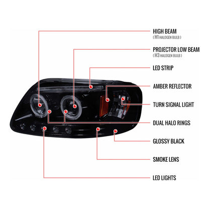 Faros Led Lobo F-150 1997 1998 1999 2000 2001 2002 2003 2004