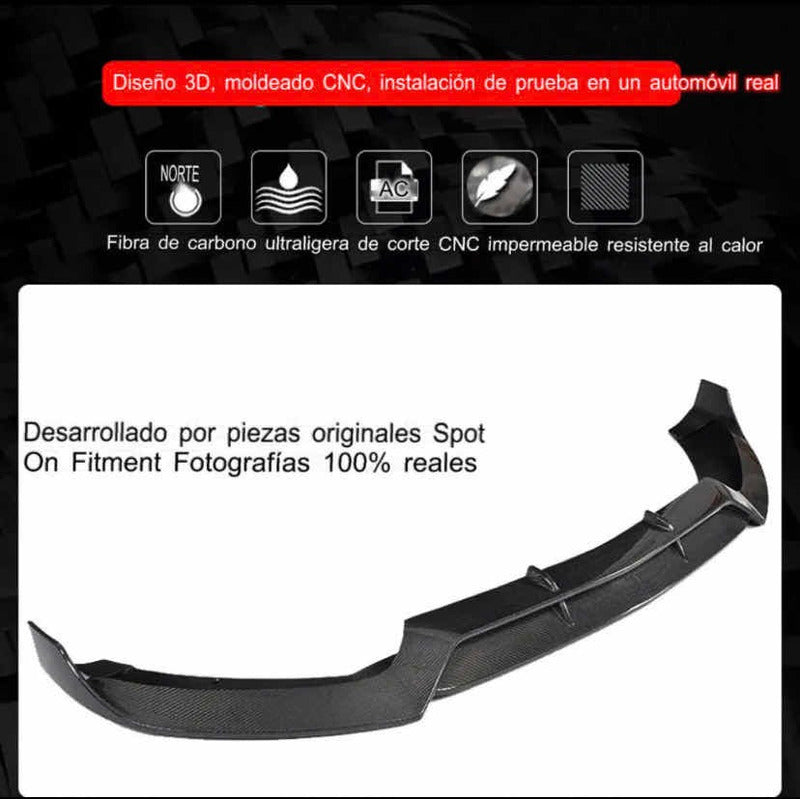 Lip Fibra Carbono Mb W205 C205 C250 C300 C43 2015 2016 2017