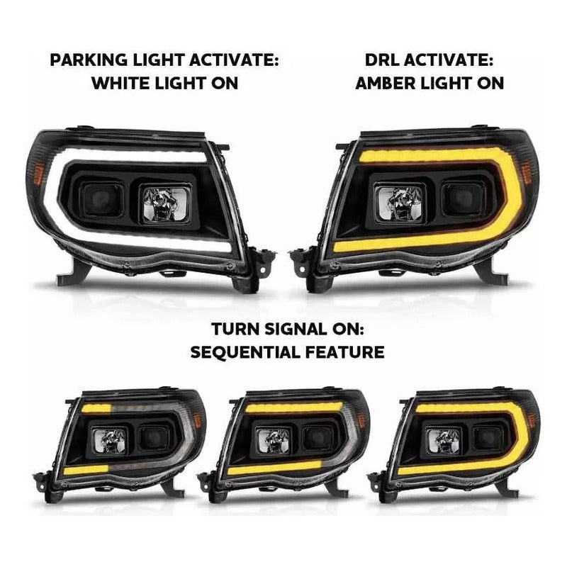 Faros Led Negros Toyota Tacoma 2005 2006 2007 A 2011