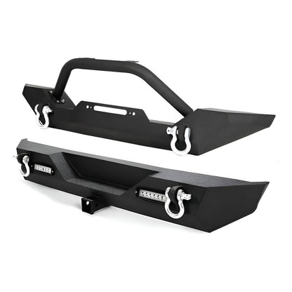 Par De Defensas Para Jeep Wrangler Tj Yj 87-06 Con Luces Led Negro