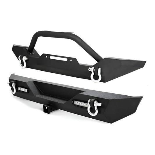 Par De Defensas Para Jeep Wrangler Tj Yj 87-06 Con Luces Led Negro
