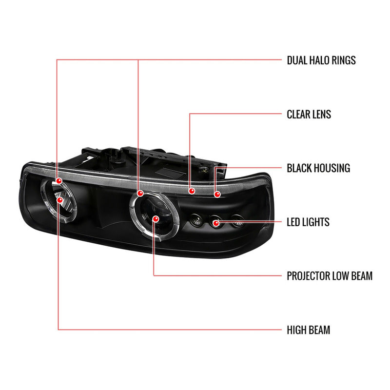Faros Doble Halo Chevy Silverado Tahoe 1999 2000 2001 A 2006