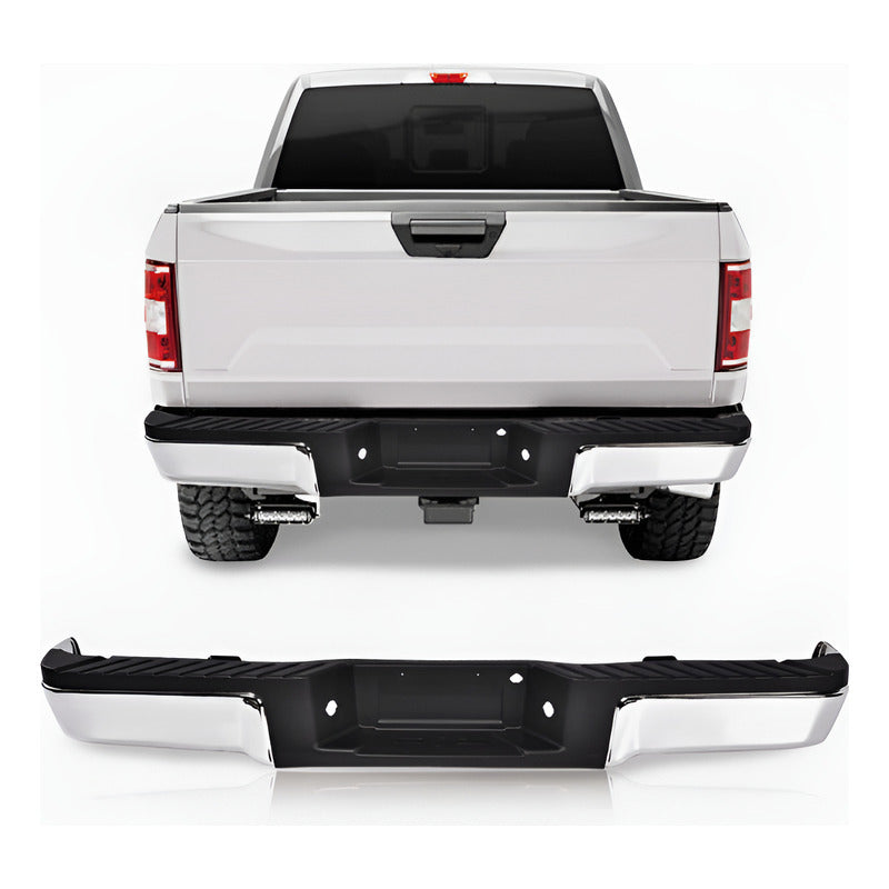 Defensa Trasera Cromada Ford F-150 2009-2014 Sin Sensores
