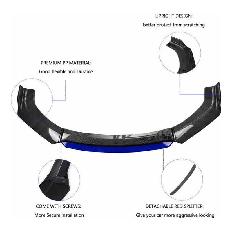 Lip Universal Fibra De Carbono Mercedes Jetta Mustang Audi
