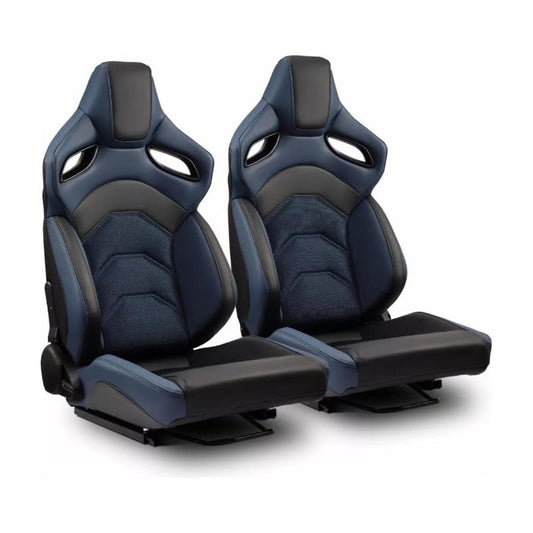 Blue Reclining Racing Seats Universal Fit