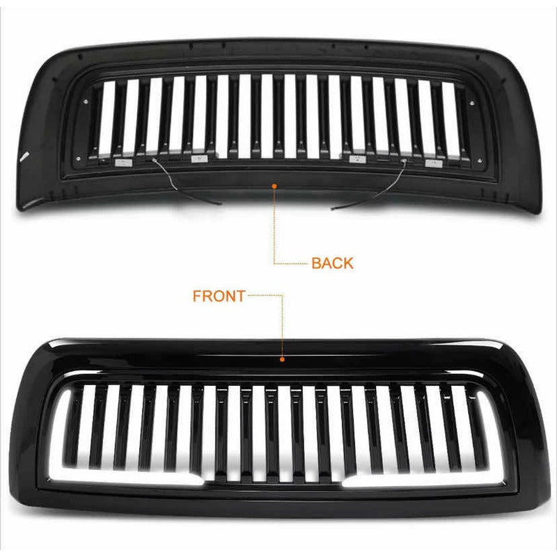 Parrilla Con Led Negro Brilloso Dodge Ram 2010 2011 A 2018