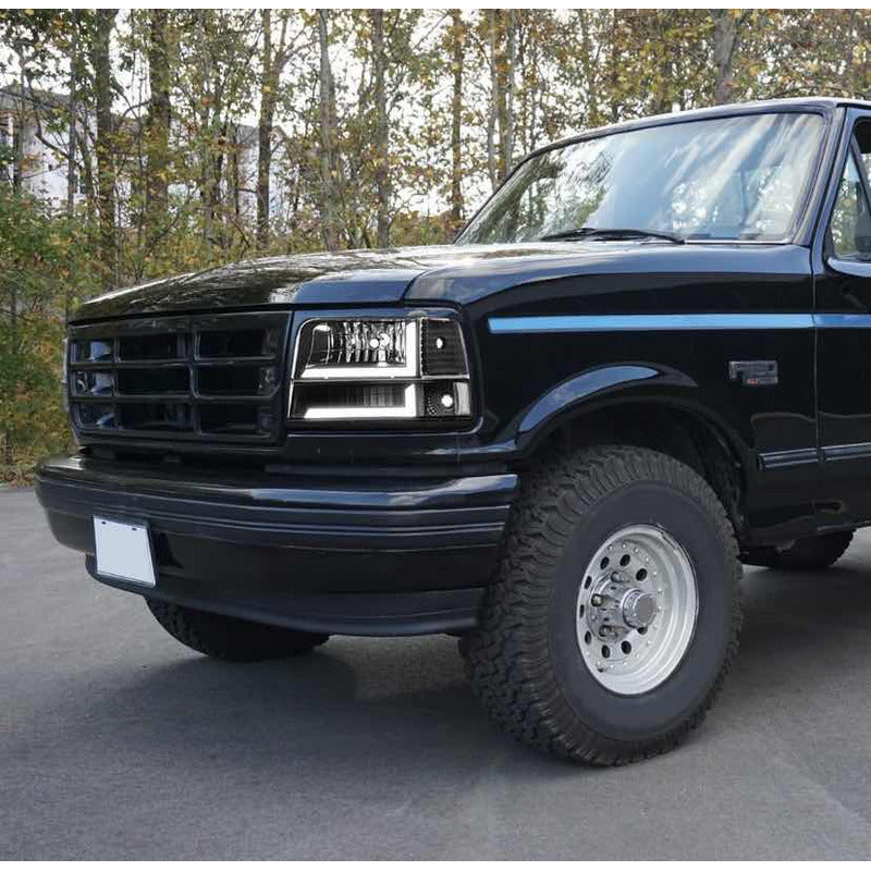 Ford F-150 F-350 Left LED Headlight Without Side Marker 1992 to 1996