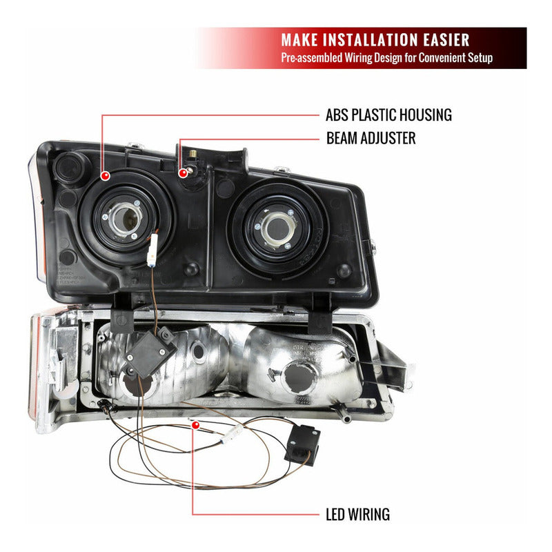 Faros Led Chevy Avalanche Silverado 2002-2003-2004 A 2007