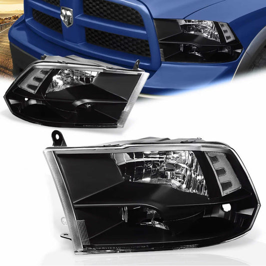 Faros Dodge Ram 2009 2010 2011 2012 2013 Fondo Negro