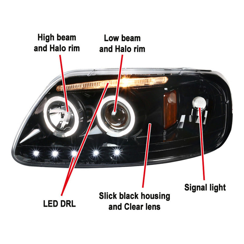 Faros Led Halo Ford F 150 Expedition 1997 2000 2001 A 2004