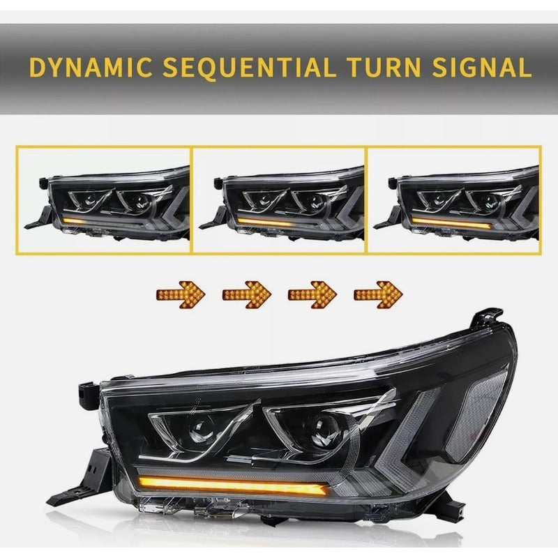 Faros Led Secuencial Toyota Hilux 2015 2016 2017 2018 2019