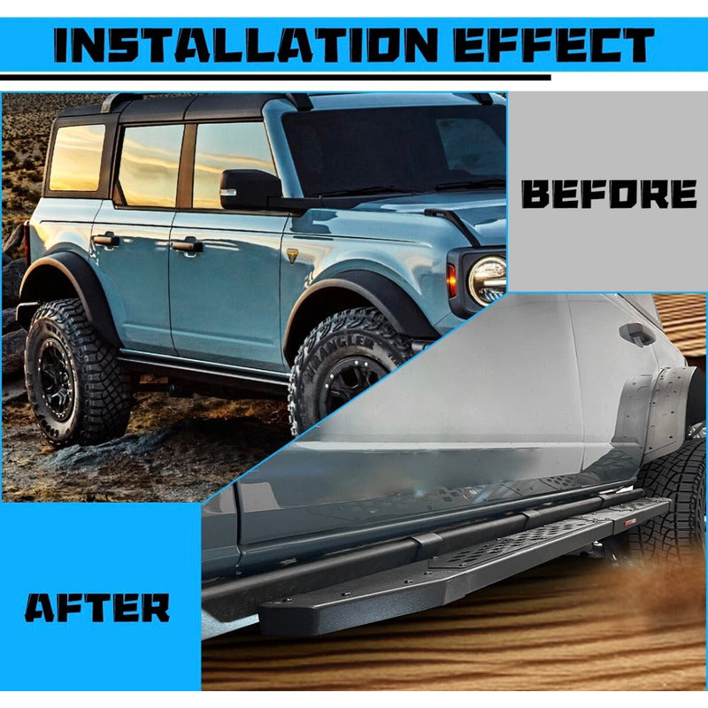 Estribos Laterales Ford Bronco 2021 2022 2023 2024 2025 Negro