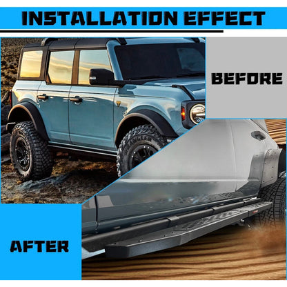 Estribos Laterales Ford Bronco 2021 2022 2023 2024 2025 Negro