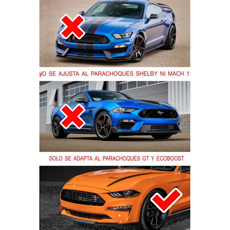 Lip Spoiler Frontal Negro Brillante Mustang Gt 2018-2020