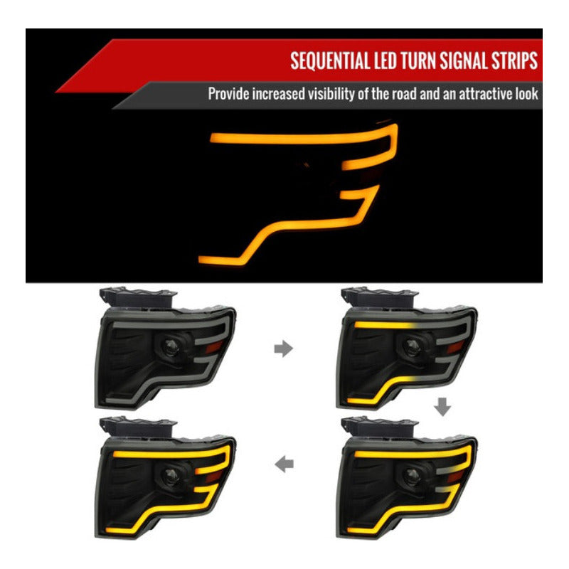 Faros Secuencial Led Ford Lobo F-150 2009 2010 2011 A 2014