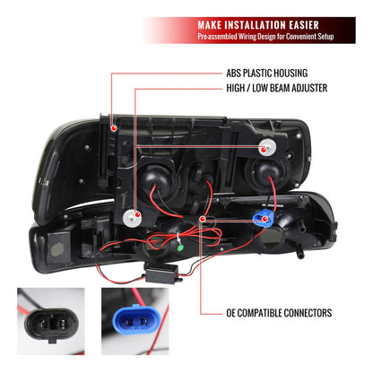 Faros Doble Halo Chevy Silverado Tahoe 1999 2000 2001 A 2006
