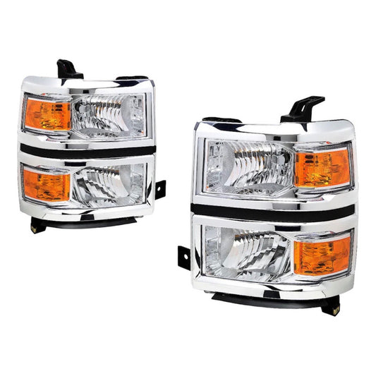 Par Faros Cromados Chev Cheyenne Silverado 1500 2014 2015