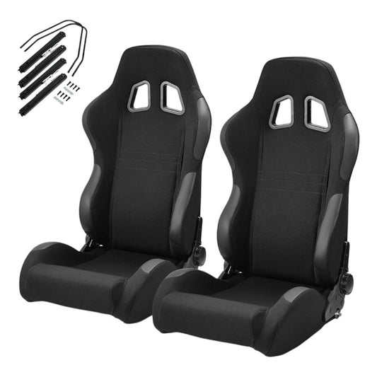 Asientos De Carrera Universales Reclinables Negro
