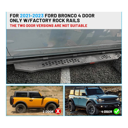 Estribos Laterales Ford Bronco 2021 2022 2023 2024 2025 Negro