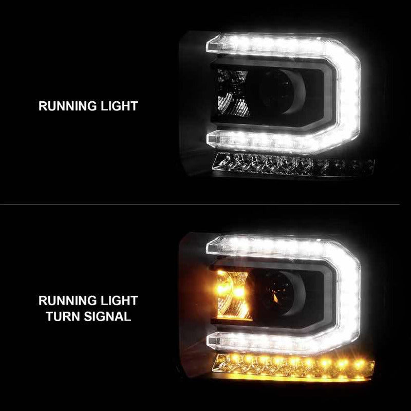 Faro Led Izquierdo Negro Sierra Gmc 1500 2014 2015