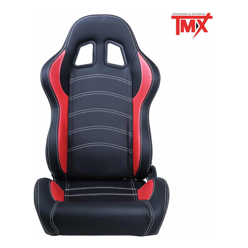 Par De Asientos Estilo De Carreras Pvc Con Deslizador