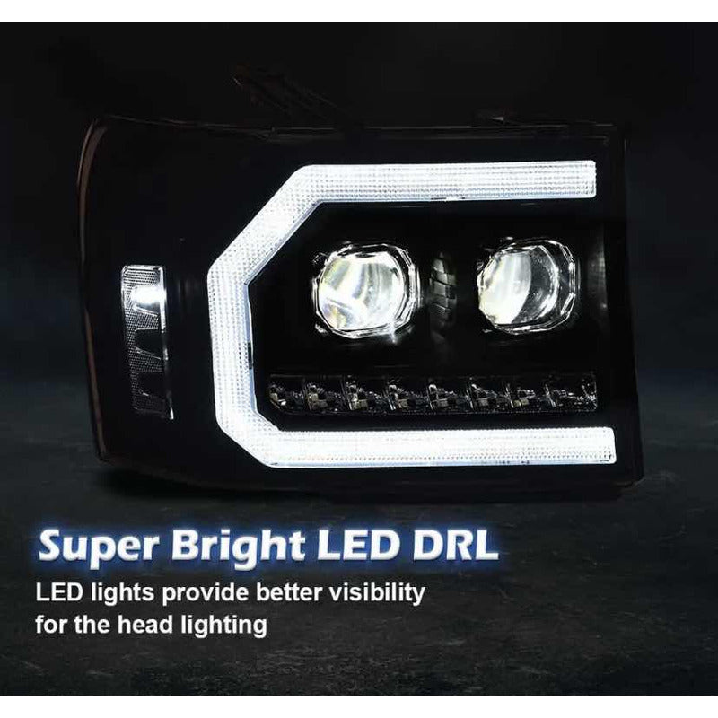 LED Headlights for the GMC Sierra 1500, 2500HD, and 3500HD (2007 to 2013)